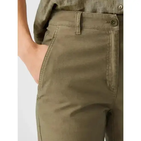 Eileen Fisher  Khaki Cotton Hemp‎ Stretch Tapered Relaxed Boho Pant Size 6