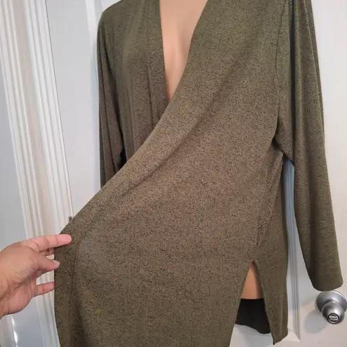 Lane Bryant  18 20 Olive Green Open Front Cardigan Sweater