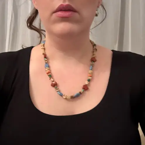 Carolyn Pollack colorful bear Fetish Necklace sterling silver 925 adjustable Orange