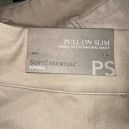Soft Surroundings Size PS Super Stretch Ankle Pant Tapered Pull On Tan Beige