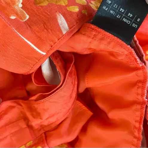 Lafayette 148 New York RIGBY BLOUSE IN OASIS PRINT SILK + Linen Shorts Set Red Size L