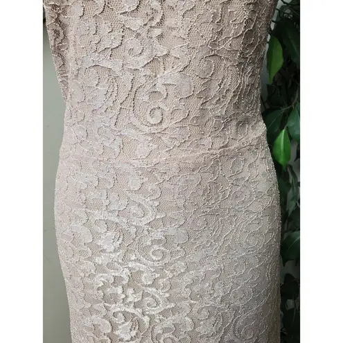 Ralph Lauren Lauren  Women's Lace Beige One Shoulder Off Long Maxi Dress Size 6