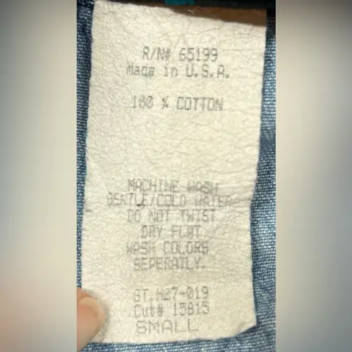 Next Era Size S 90’s Vintage 100% Cotton Denim Ruffle Blouse