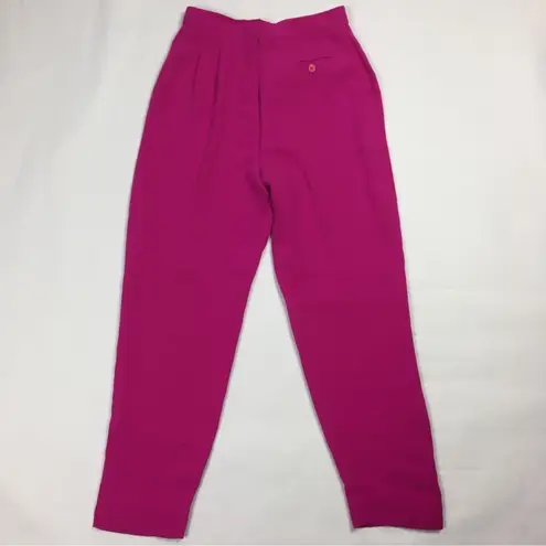 Emanuel Ungaro Pink Silk High Waist Straight Leg Pant Size 10