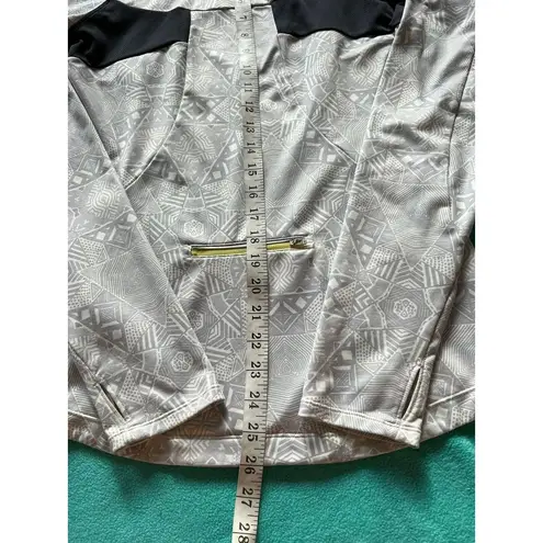 Mondetta Full Zip Up Long Sleeve Gray/ Yellow Hooded Jacket Women's Size Small