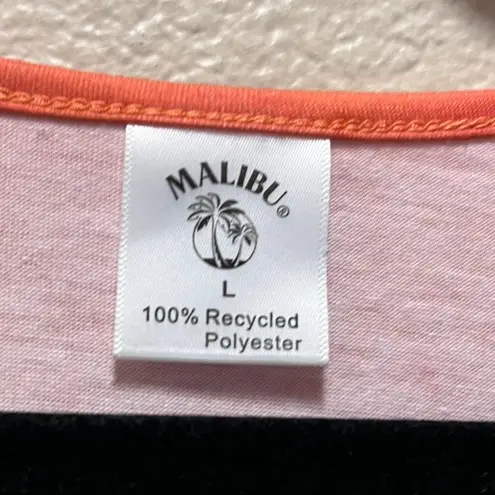 Malibu CA Beach Tie Dye Green Orange Cropped Tank Top Sleeveless Tee Siez Large Blue