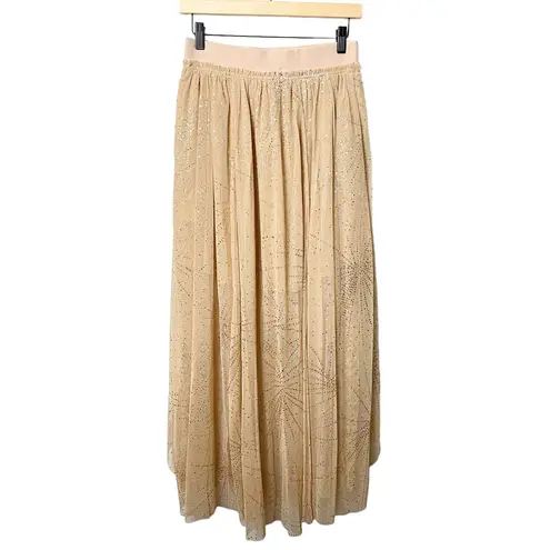 Free People  can't stop the feeling tutu hi low glitter mesh midi maxi skirt