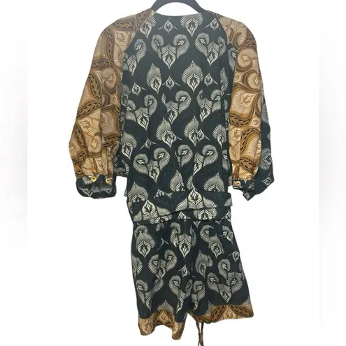 Agua Bendita Pacifico Linnea Fera Leaf Romper Women’s Size Small Boho Summer