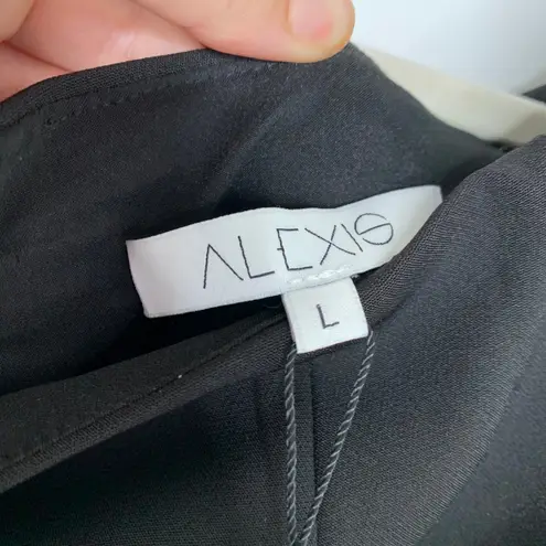 Alexis Amelia Off the Shoulder Midi Cocktail Dress Black Large New Womens