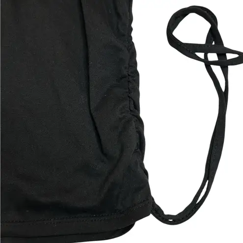 Olivia Rae Black Cinched Adjustable Sleeveless Crop Top | Clean Girl Aesthetic