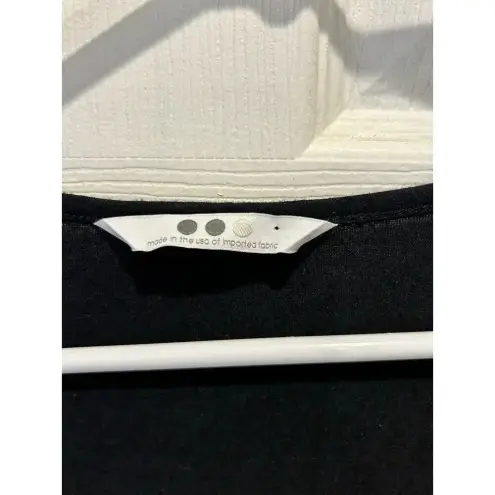 Three Dots Vintage  Viscose Black Drape Front Blouse Top Size‎ Large Made In USA