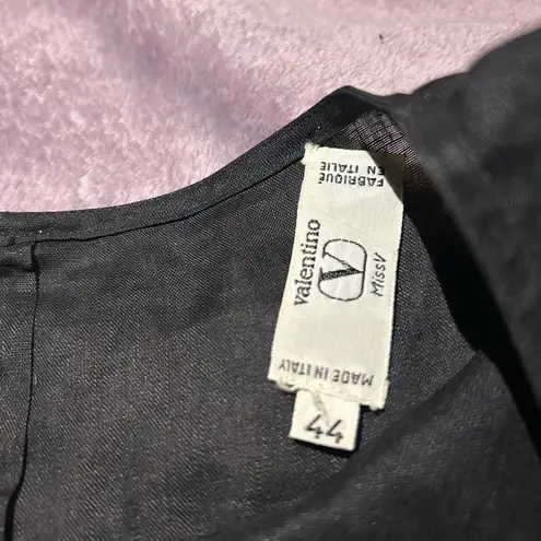 Valentino Garavani Valentino Vintage Black Ruffled Long Sleeve Blouse