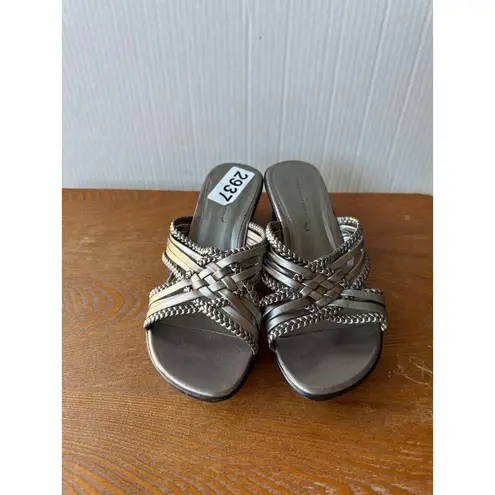 Predictions Women's Charming Metallic Slide Sandals Size 6W Sku 2937