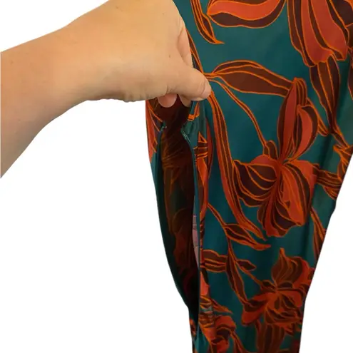 House of Harlow 1960 Revolve Ring Tie Satin Maxi Party Dress Fall Orange Green Size XS