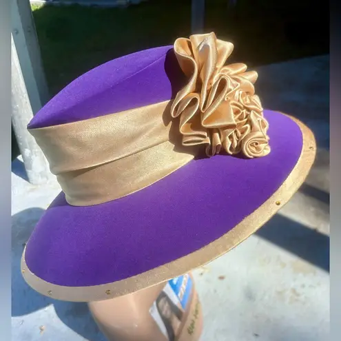 Grace Vintage New With Tags Dead Stock Purple Gold Church Funeral Derby Hat
