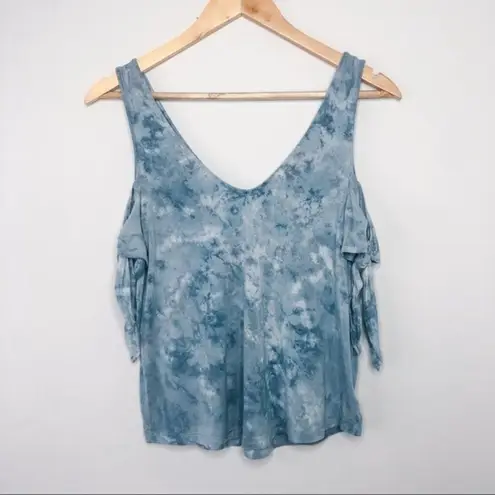 American Eagle  Outfitters AEO Tie Dye Cold Shoulder Blue Tank Top XS