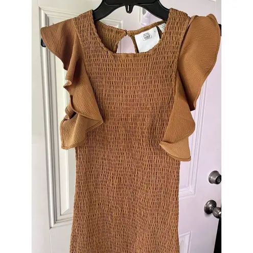 C/MEO COLLECTIVE Expired Sleeveless Smocked Stretch Ruffle Mini Dress Small