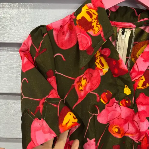 Vintage 70s Floral Watercolor Fit Flare Mini Dress Multiple