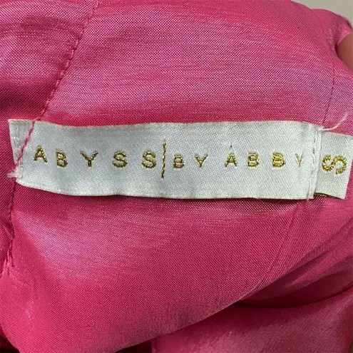 Abyss By Abby Women's Pink Ruffled Satin Mini Dress Size Small Party