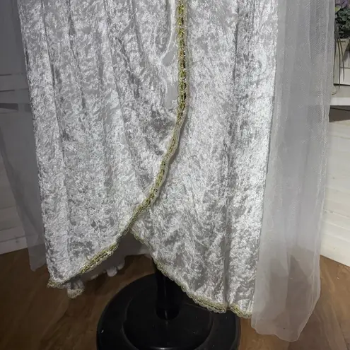 California Costumes Greek Goddess Angel Dress Sheer Crushed Velvet White/Gold 3X White