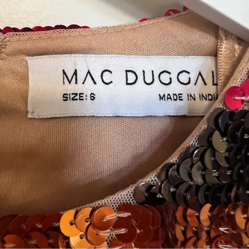 Mac Duggal Rainbow Sequin Striped Cocktail Dress NWT Size 6