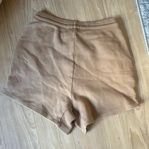 DONNI. Tan Athletic Shorts with Elastic Waistband Size XS