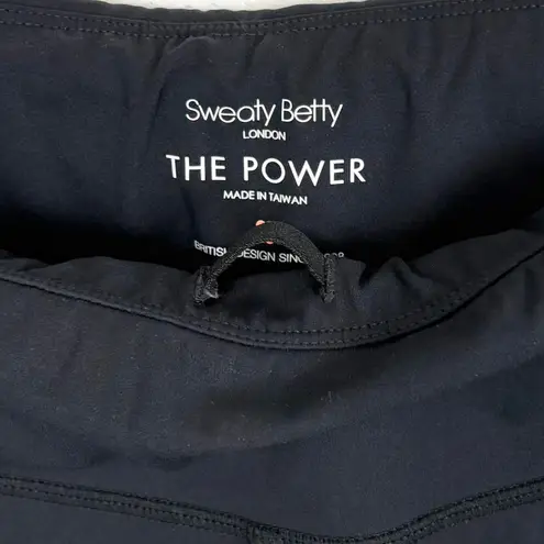 Sweaty Betty London Womens Reflective Power Leggings Back Zip Pocket Black Small