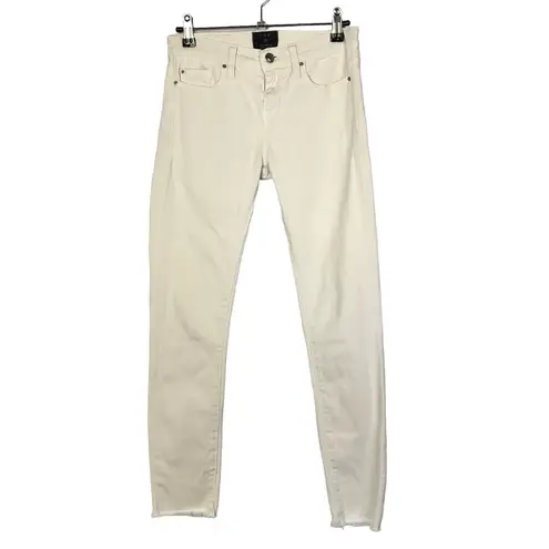 IRO White Jarodcla Mid Rise Raw Hem Skinny Jeans 25