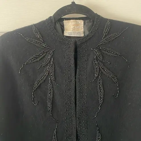 Vintage 1960’s beaded Lambs Wool Sweater size Small Black