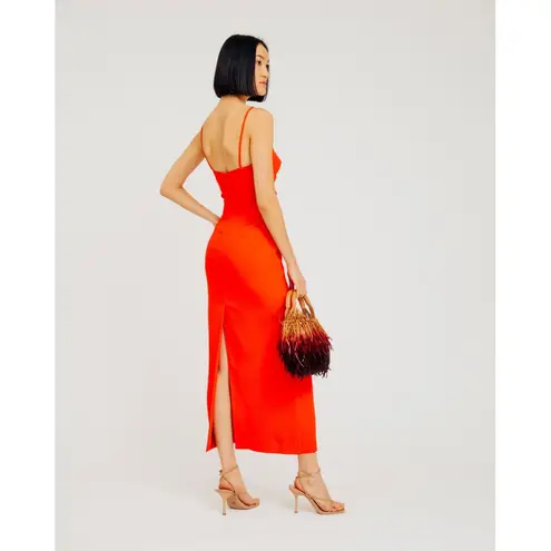 Torn By Ronny Kobo Anna Cutout Maxi Dress Crimson Womens Size XS