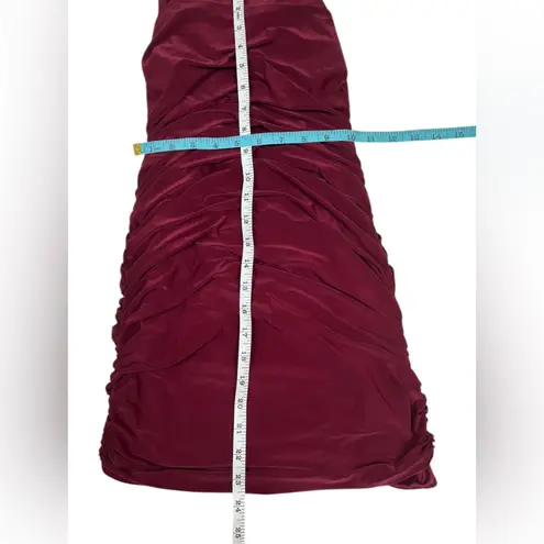 Fashion Magazine Vintage Whimsigoth Comfy Ruched Wine Strappy Evening Dress M