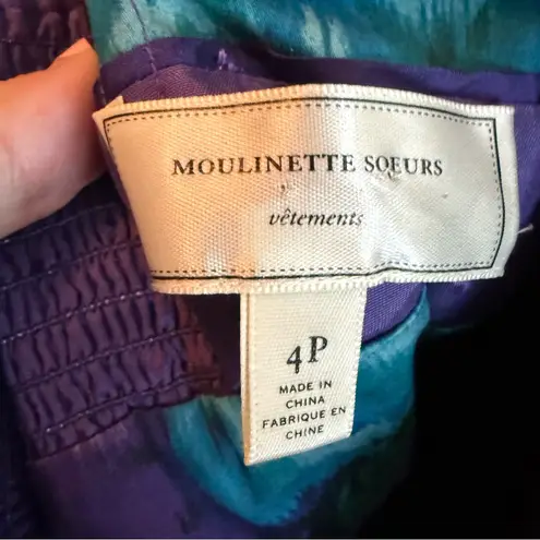 Moulinette Soeurs  Strapless Size 4 Purple and blue/green floral‎ dress Anthro