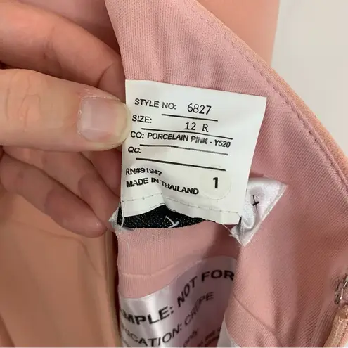 After Six Bow Neck Open Back Trumpet Gown Pink Size 12