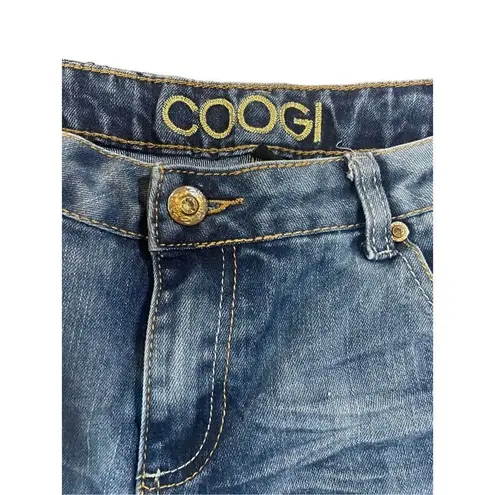 COOGI Colorful Embroidered Distressed Denim Jean Shorts 11” inseam Sz 11/12