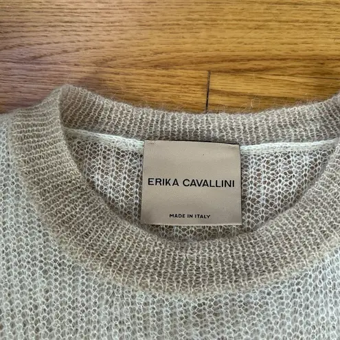 Erika Cavallini Italy Cream Tan Lightweight Crewneck Sweater Size Medium