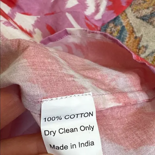 SHERIDAN FRENCH Multi Pink and Red Tulip Ikat Dana Blouse S Purple