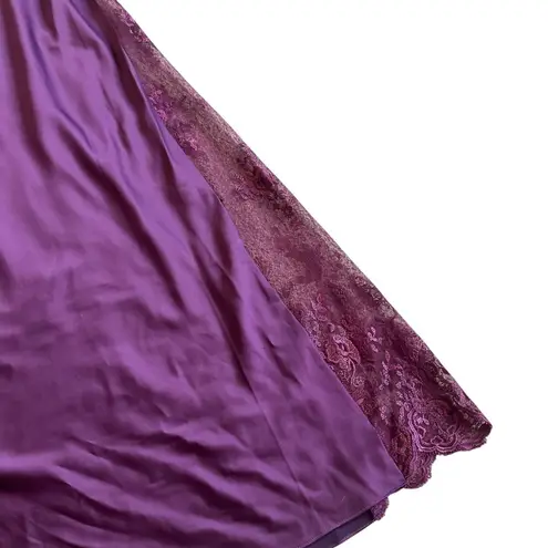Rya Collection Darling Gown Nightie Deep Purple Lace Sides Nightgown Size Medium