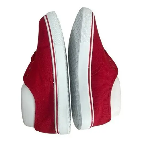 Women Red Canvas Sneakers Size 7 Low Top Lace