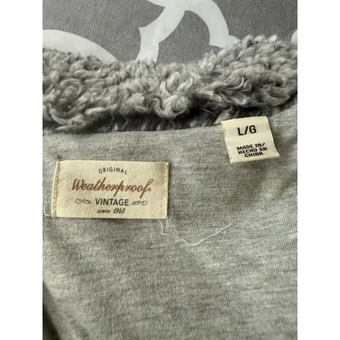 Weatherproof Grizzly Sherpa Quarter Zip Soft Fluffy Fleece Womens (Large, Frosted Grey