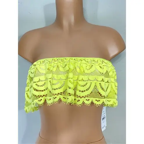 PilyQ New. yellow/green lace teeny bikini set. Large. Retail $168