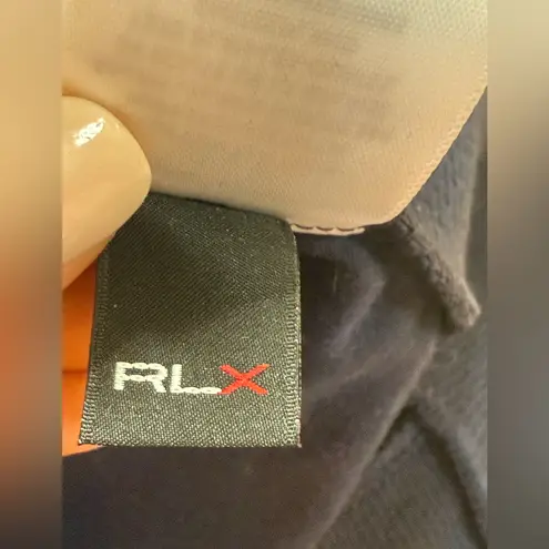 RLX RALPH LAUREN Womens Large Navy Blue V Neck Long Sleeve Golf Pullover Top