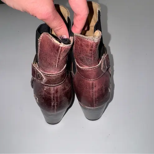 Bed Stu Liberate Maroon Harness Boots Size 7