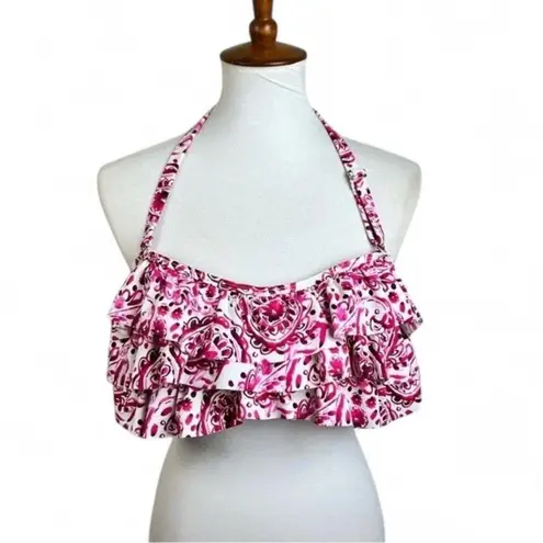 Swimsuits for All Underwire Pink Ruffled Halter Bikini ** Top Only ** Size 16