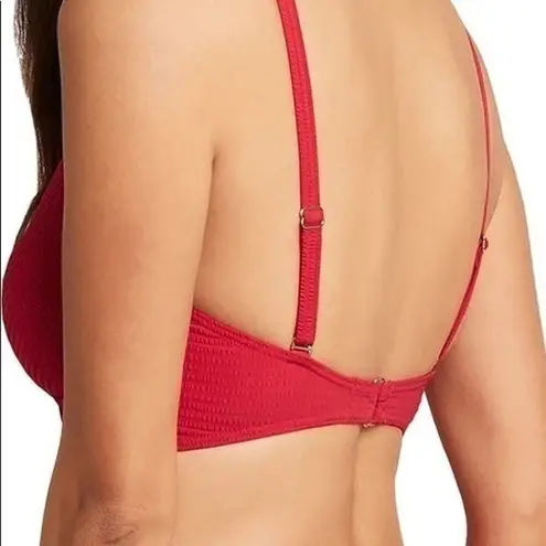 Sea Level Red Essentials Cross Front Multifit Bra Bikini Top Size 4 NWT SL3110P