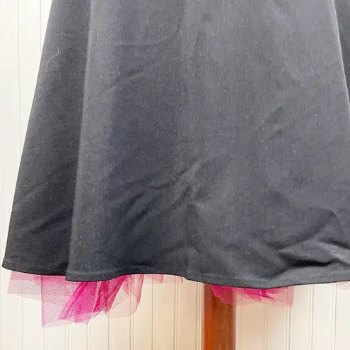 City Triangles Vintage 90s Y2K  Fit and Flare Cocktail Dress Black Pink Tulle 1/2