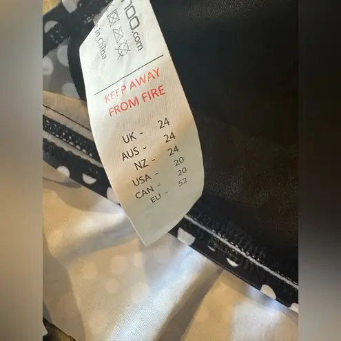 Polka Dot Ruffle Bikini Top Plus Size 20 Boohoo New Black White Halter Top