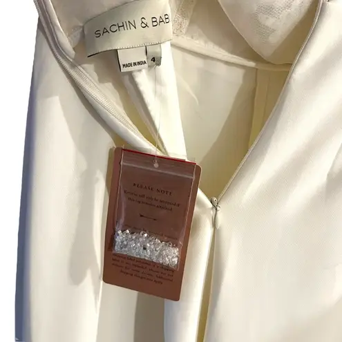 Sachin + Babi NWT  Carrie Partially Embellished Bodice Jumpsuit in Ivory Size 4
