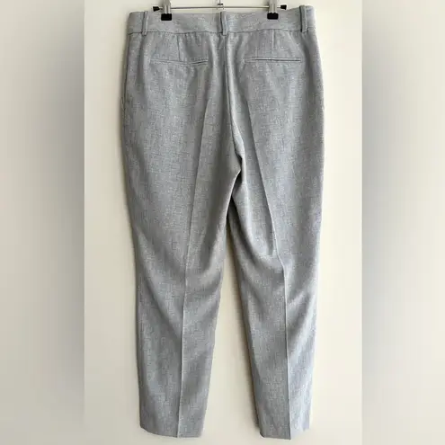 Reiss Women’s Grey Wool Blend Tapered Trousers, Gray Cropped Pants, Size 8