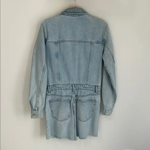 ZARA  Denim Long Sleeve Romper Light Wash