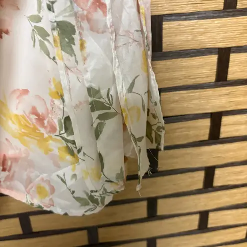 VICI  White Floral Satin Wrap Style Dress Size Small